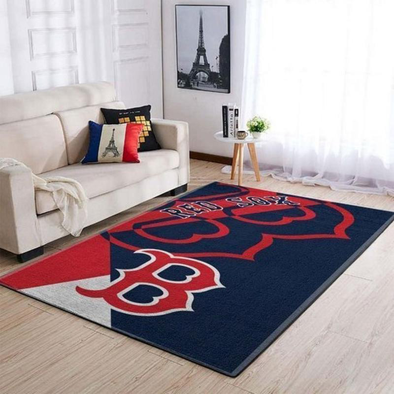 Boston Red Sox Area Rug MLB Area Rug Dining Room Rugs Indoor Rug Rectangle Carpet