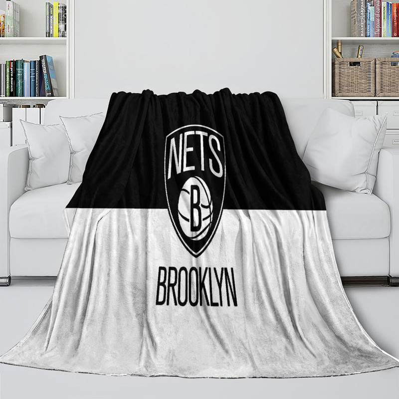 Brooklyn Nets Blankets Sherpa Blanket Throw Blanket