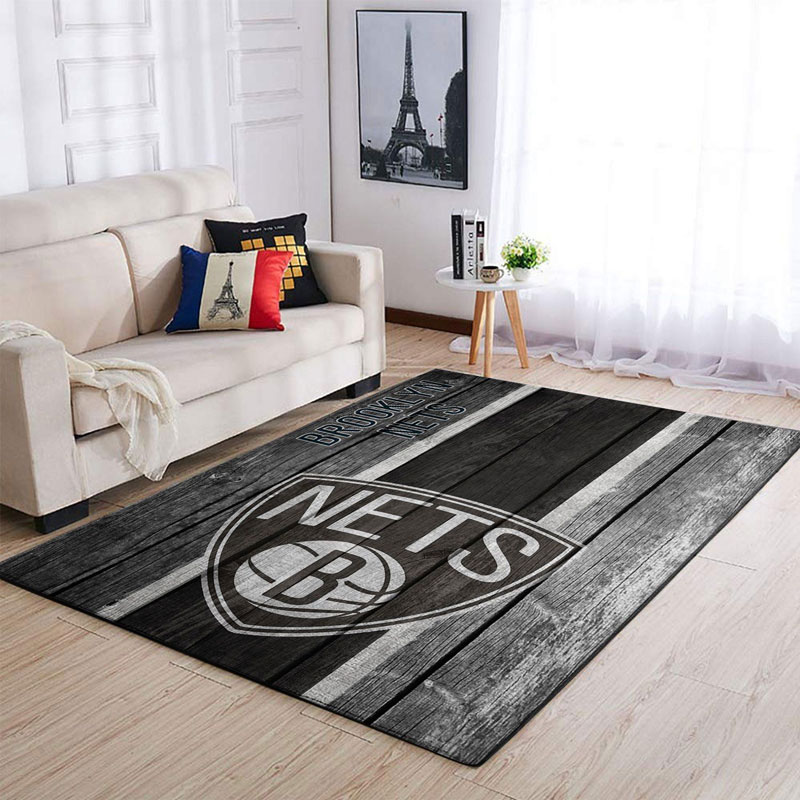 Brooklyn Nets Rug NBA Area Rug Dining Room Rugs Indoor Indoor Rug Rectangle Carpet