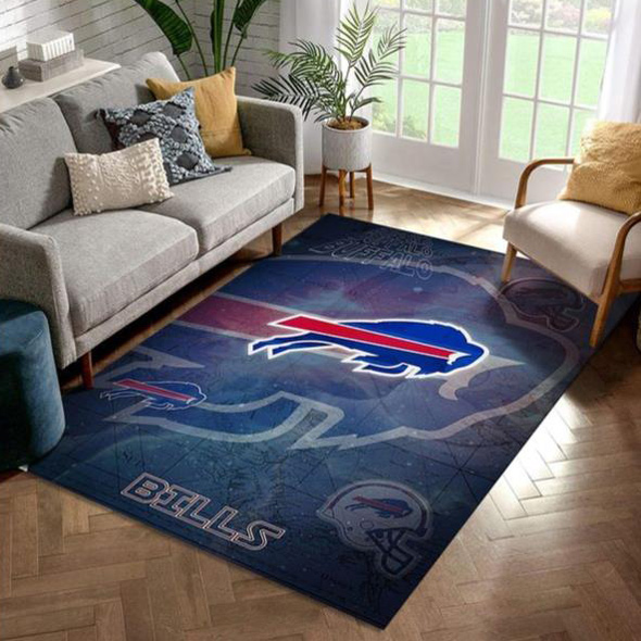 Buffalo Bills Area Rug NFL Area Rug Bathroom Rug Indoor Rug Rectangle Carpet