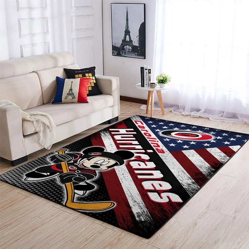 Carolina Hurricanes Area Rug NHL Area Rug Dining Room Rugs Indoor Rug Rectangle Carpet
