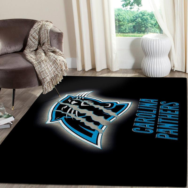 Carolina Panthers Area Rug NFL Area Rug Dining Room Rug Indoor Rug Rectangle Carpet