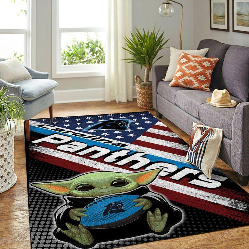 Carolina Panthers Area Rug NFL Area Rug Living Room Rug Indoor Rug Rectangle Carpet