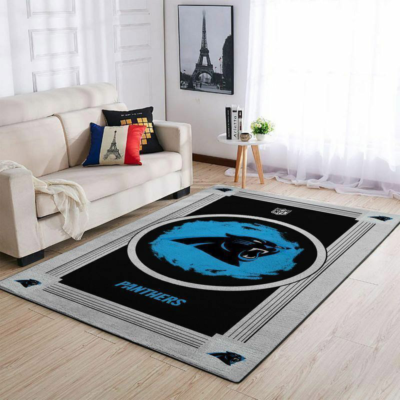 Carolina Panthers Area Rug NFL Area Rug Dining Room Rugs Indoor Rugs Rectangle Carpet