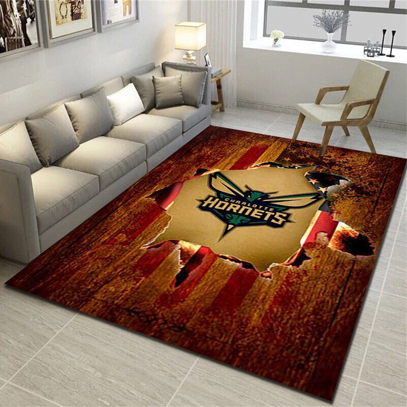 Charlotte Hornets Area Rug NBA Area Rug Bathroom Rug Indoor Rug Rectangle Carpet