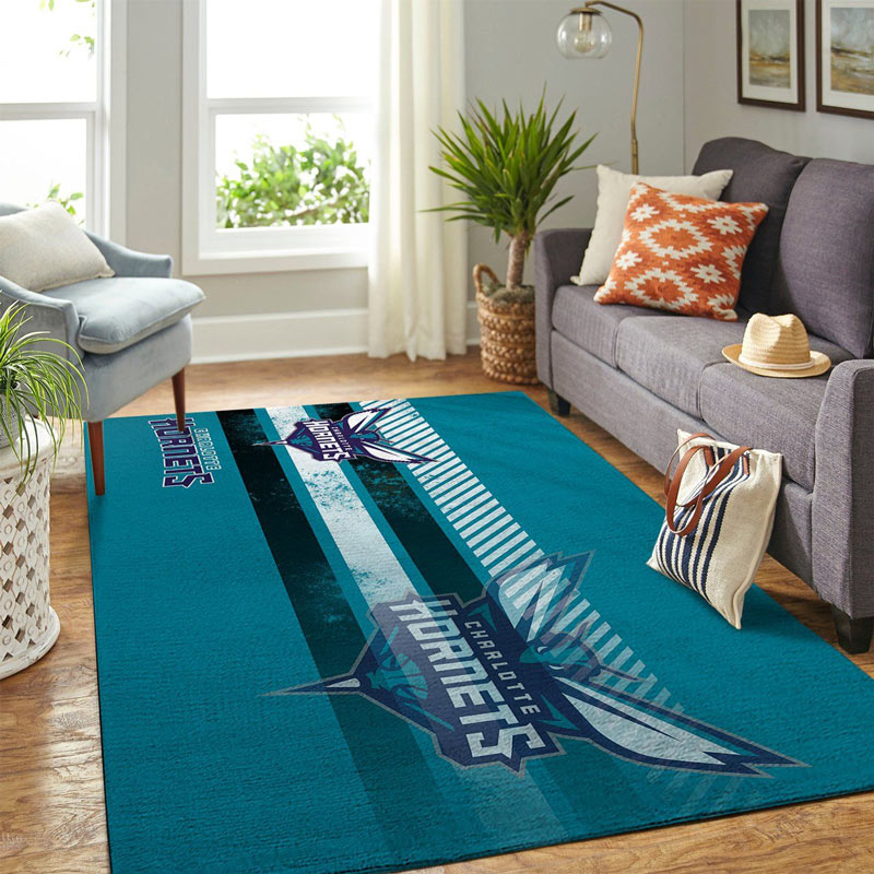 Charlotte Hornets Area Rug NBA Area Rug Bathroom Rug Indoor Rug Rectangle Carpet