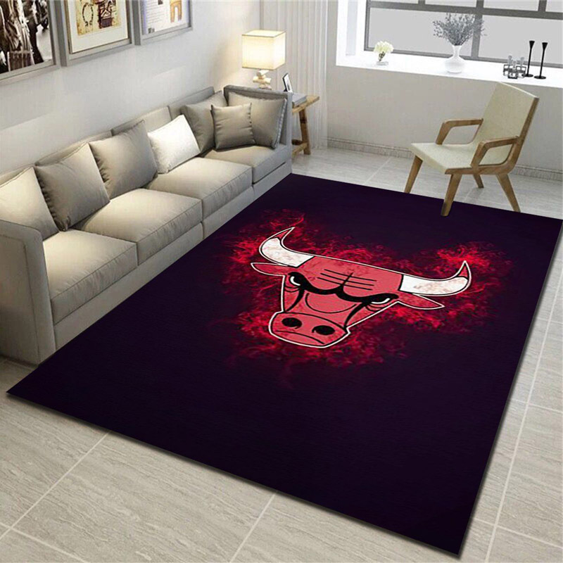 Chicago Bulls Rug NBA Area Rug Living Room Area Rug Indoor Rugs Rectangle Carpet