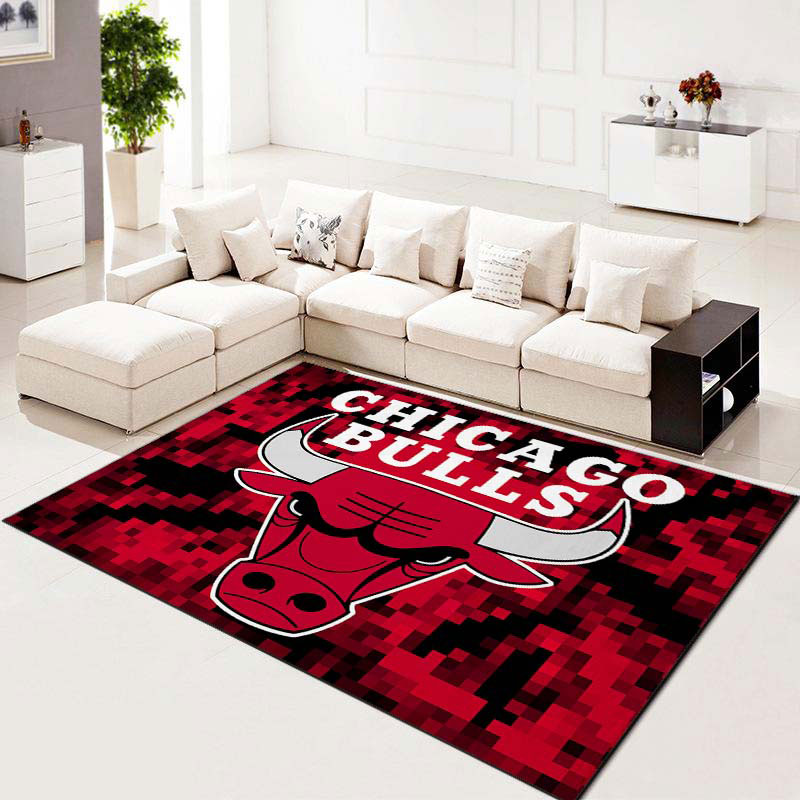 Chicago Bulls Rug NBA Area Rug Living Room Rug Indoor Rug Rectangle Carpet