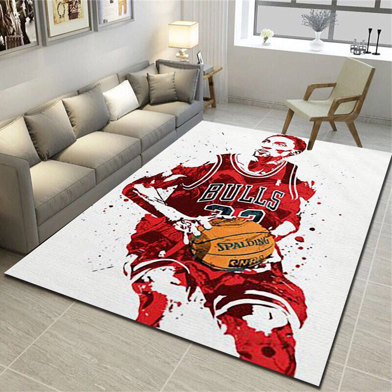 Chicago Bulls Rug NBA Area Rug Living Room Rug Indoor Indoor Rug Rectangle Carpet