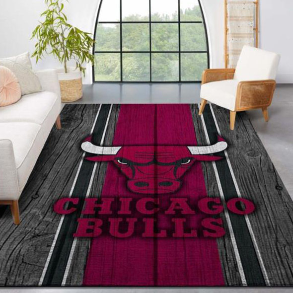 Chicago Bulls Area Rug NBA Area Rug Living Room Area Rug Indoor Rugs Rectangle Carpet