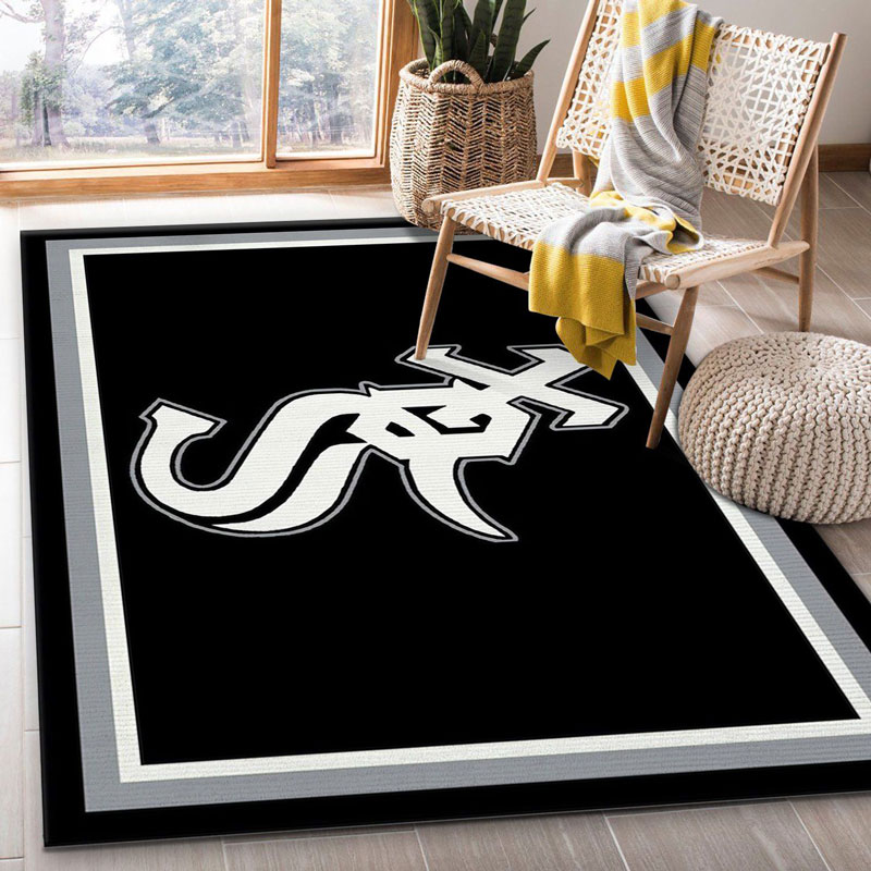 Chicago White Sox Area Rug MLB Area Rug Bathroom Rugs Indoor Indoor Rugs Rectangle Carpet