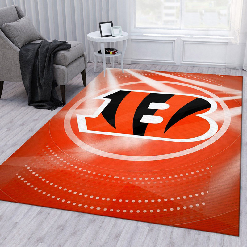 Cincinnati Bengals Area Rug NFL Area Rug Dining Room Rug Indoor Rugs Rectangle Carpet