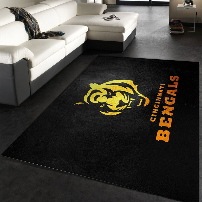Cincinnati Bengals Rug NFL Area Rug Bathroom Rug Indoor Indoor Rug Rectangle Carpet