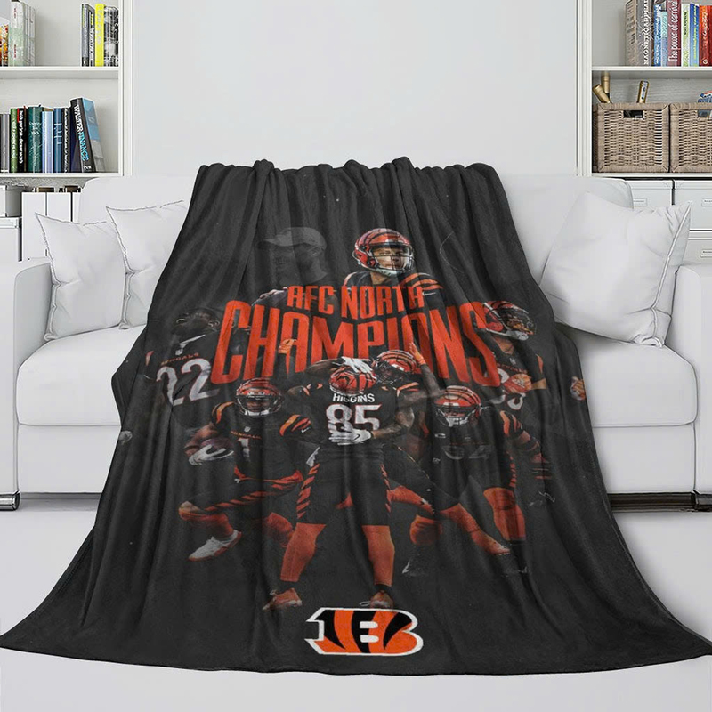 Cincinnati Bengals Blankets Sherpa Blanket Throw Blanket