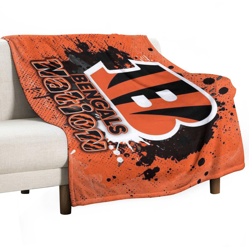 Cincinnati Bengals Blankets Sherpa Blanket Throw Blanket