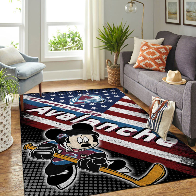 Colorado Avalanche Area Rug NHL Area Rug Living Room Rug Indoor Indoor Rugs Rectangle Carpet