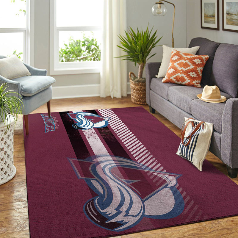 Colorado Avalanche Rug NHL Area Rug Living Room Rug Indoor Indoor Rug Rectangle Carpet