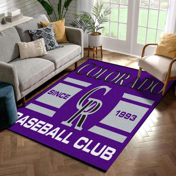 Colorado Rockies Rug MLB Area Rug Living Room Area Rug Indoor Rug Rectangle Carpet
