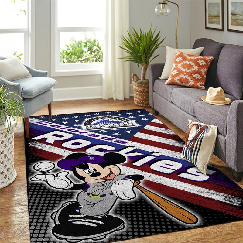 Colorado Rockies Area Rug MLB Area Rug Living Room Area Rug Indoor Rugs Rectangle Carpet