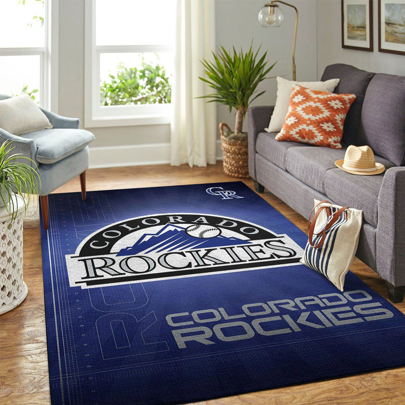 Colorado Rockies Area Rug MLB Area Rug Dining Room Rugs Indoor Indoor Rugs Rectangle Carpet