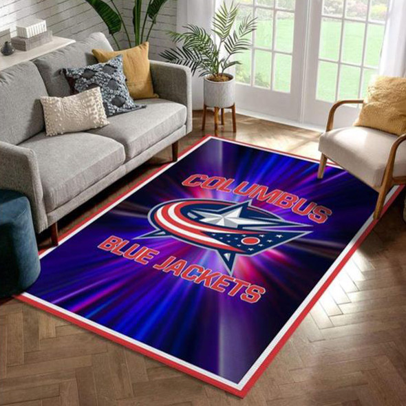 Columbus Blue Jackets Area Rug NHL Area Rug Bathroom Rug Indoor Indoor Rug Rectangle Carpet