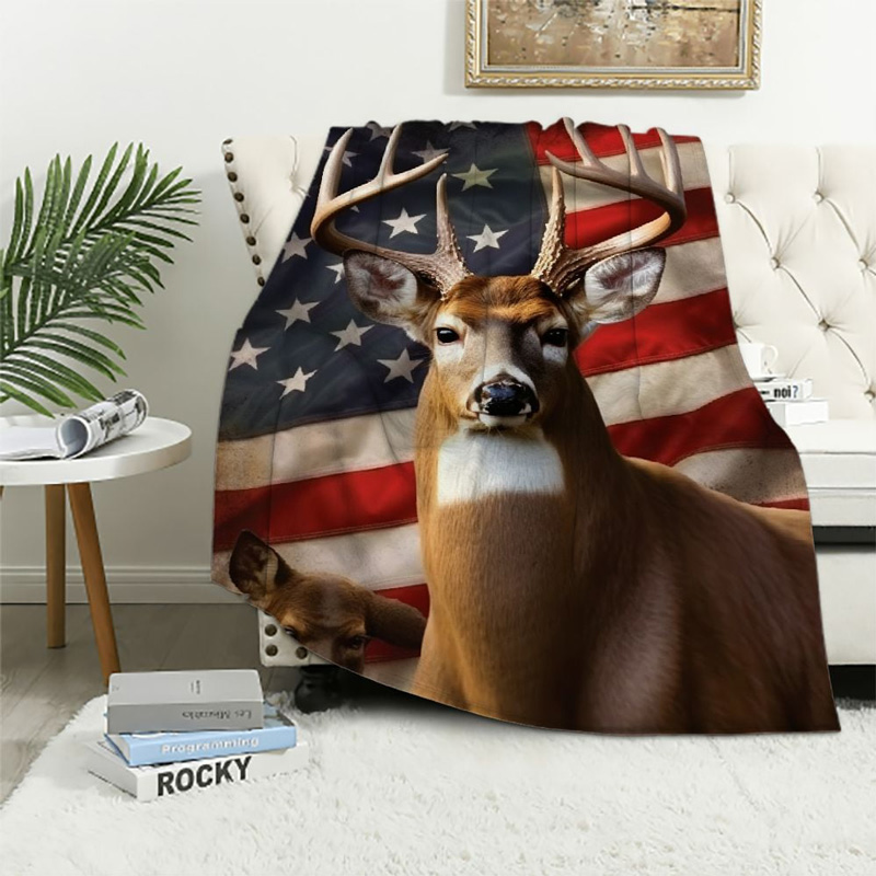 Deer Blanket Deer Comfort Blanket Fleece Blanket Throw Blanket Ver 16