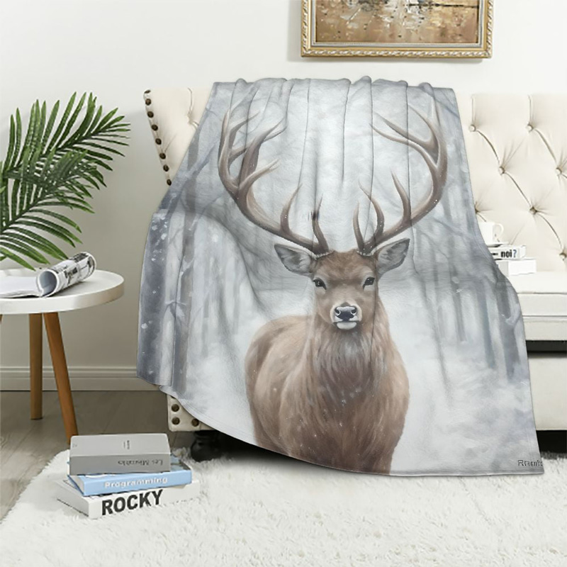 Deer Blanket Deer Comfort Blanket Fleece Blanket Throw Blanket Ver 21
