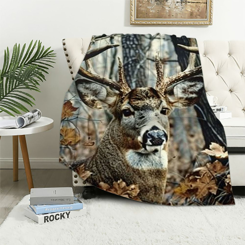 Deer Blanket Deer Comfort Blanket Fleece Blanket Throw Blanket Ver 7