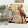 deer blanket deer comfort blanket fleece blanket throw blanket v71