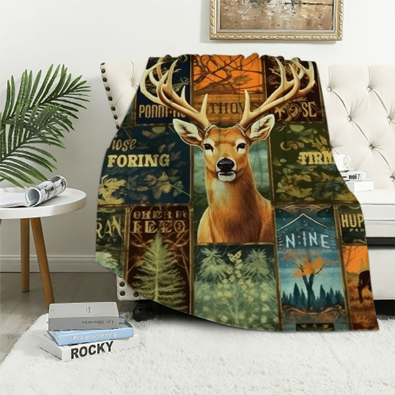 Deer Blanket Deer Comfort Blanket Fleece Blanket Throw Blanket Ver 9