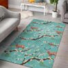 deer blossom tree pattern print area rug living room rug