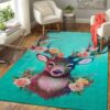 Deer Flower Area Rug Living Room Carpet deer flower area rug living room carpet