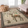 deer print pattern area rug living room rug