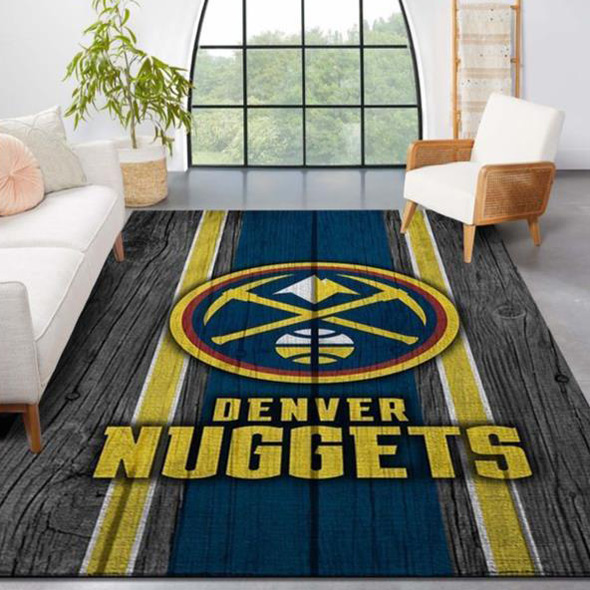 Denver Nuggets Rug NBA Area Rug Living Room Area Rug Indoor Indoor Rugs Rectangle Carpet