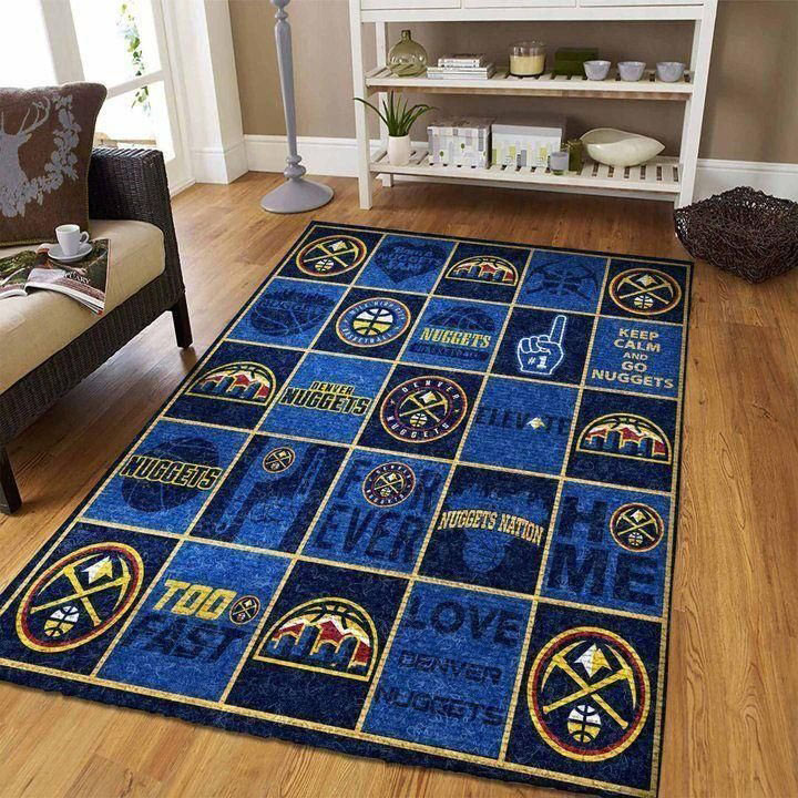 Denver Nuggets Area Rug NBA Area Rug Bathroom Rug Indoor Rug Rectangle Carpet
