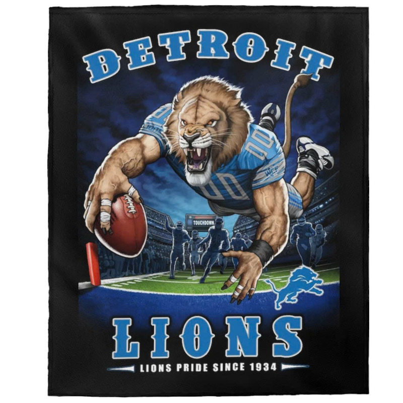 Detroit Lions Blanket FLeece Blanket Throw Blanket