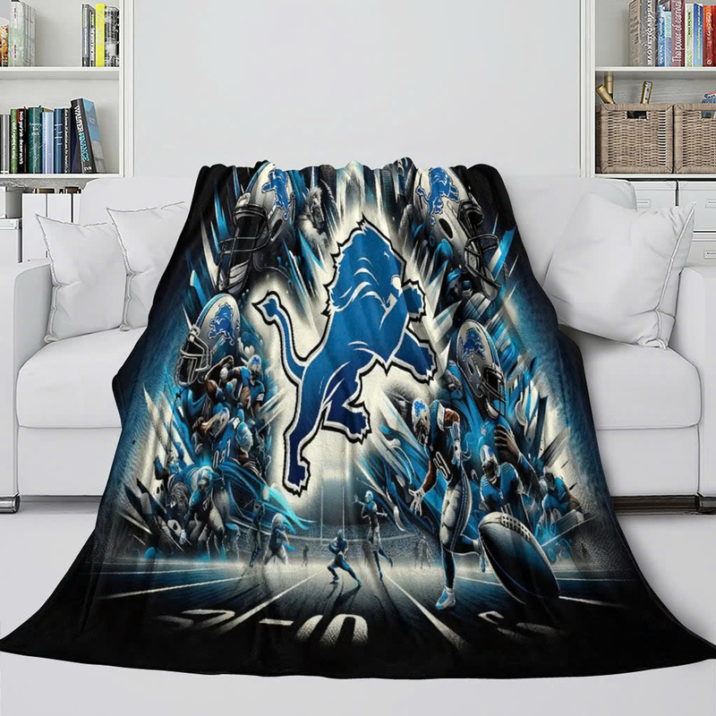 Detroit Lions Blanket FLeece Blanket Throw Blanket