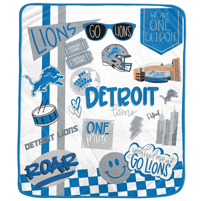 Detroit Lions Blanket FLeece Blanket Throw Blanket