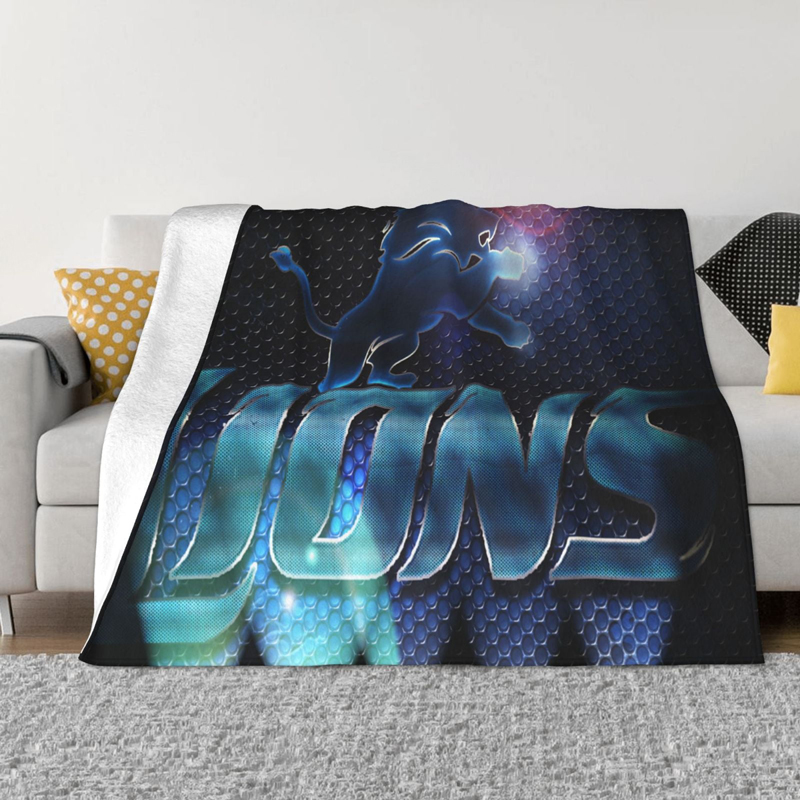 Detroit Lions Blanket Sherpa Blanket Throw Blanket