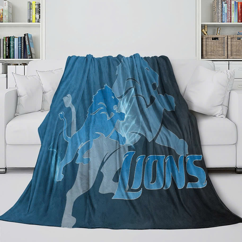 Detroit Lions Blanket Sherpa Blanket Throw Blanket