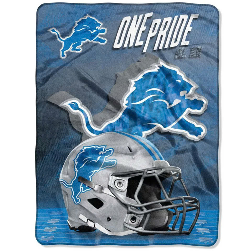 Detroit Lions Blanket Sherpa Blanket Throw Blanket