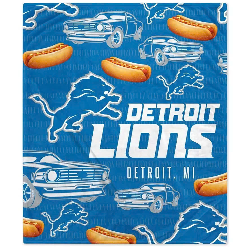 Detroit Lions Blankets FLeece Blanket Throw Blanket