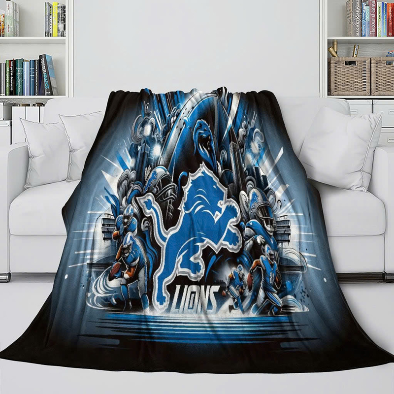 Detroit Lions Blankets Sherpa Blanket Throw Blanket