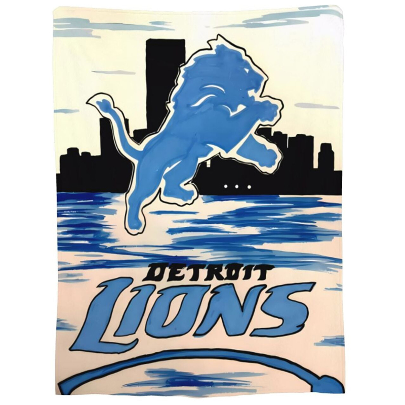 Detroit Lions Blankets Sherpa Blanket Throw Blanket