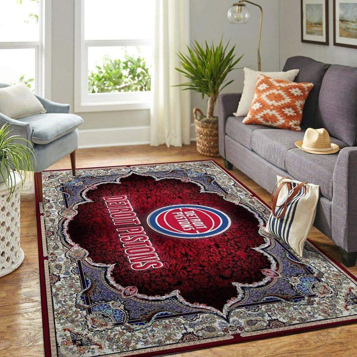 Detroit Pistons Area Rug NBA Area Rug Bathroom Rug Indoor Indoor Rugs Rectangle Carpet