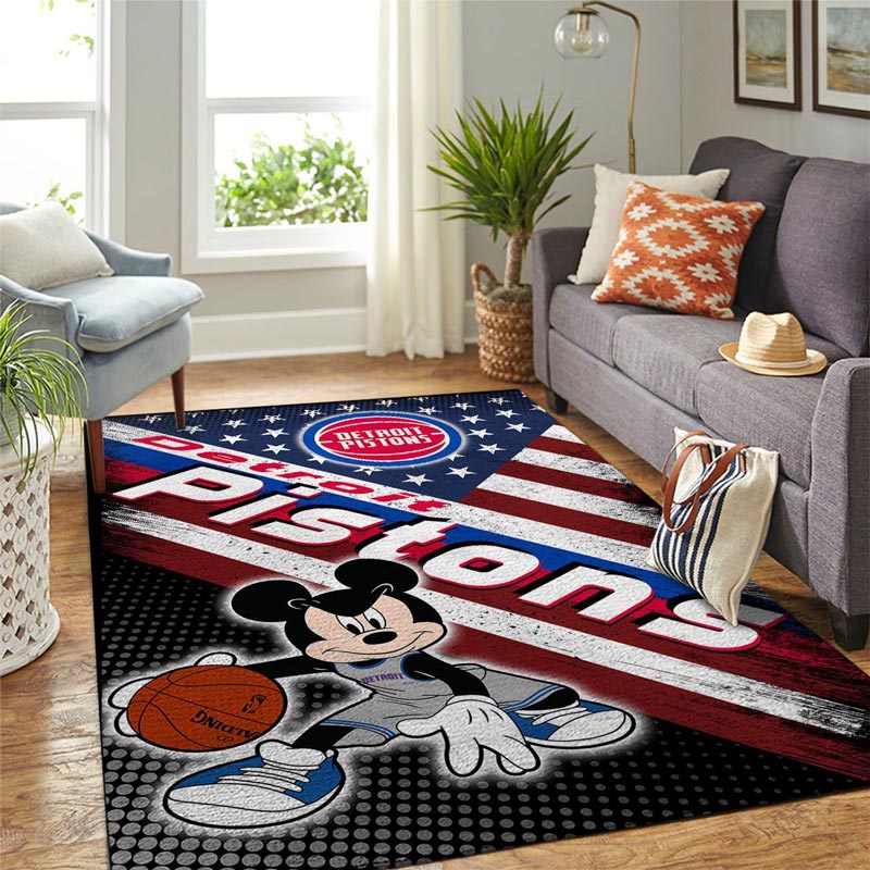 Detroit Pistons Area Rug NBA Area Rug Dining Room Rugs Indoor Rug Rectangle Carpet