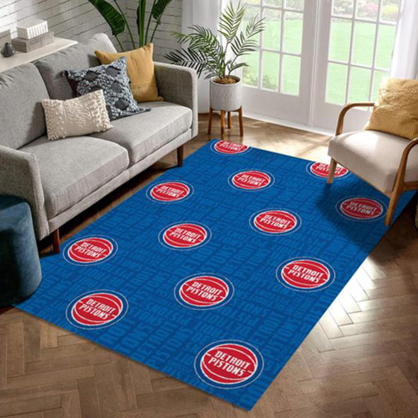 Detroit Pistons Rug NBA Area Rug Bedroom Rug Indoor Rugs Rectangle Carpet