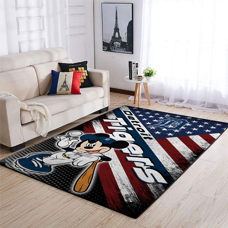 Detroit Tigers Rug MLB Area Rug Bedroom Rug Indoor Rugs Rectangle Carpet
