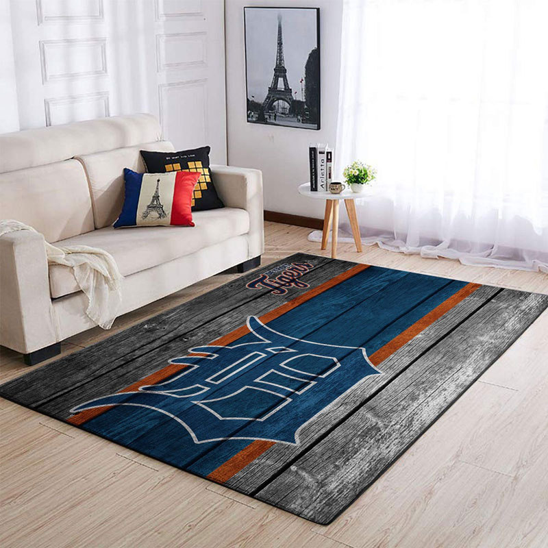 Detroit Tigers Area Rug MLB Area Rug Bathroom Rug Indoor Rugs Rectangle Carpet