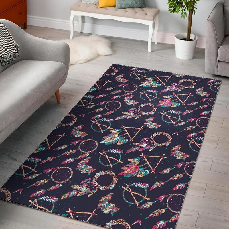 Dreamcatcher Pattern Print Area Rug Living Room Rug